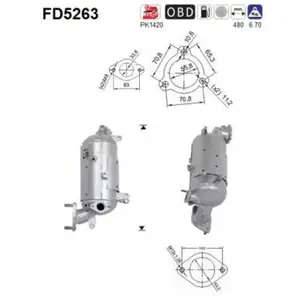 Filtre À Particules Fd5263 As Hyundai As Fd5263 pas cher