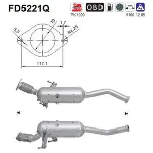 Comparateur de prix : AS Filtre à particules diesel, système d'échappement FD5221Q