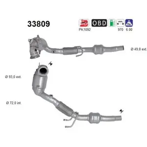 Catalyseur Seat; Vw, Volkswagen As 33809 pas cher