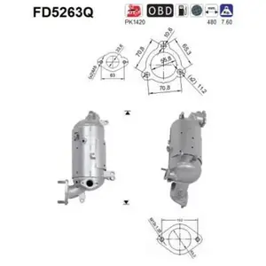 Filtre À Particules Fd5263q As Hyundai As Fd5263q pas cher