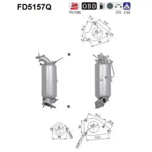 Filtre À Particules Fd5157q As Honda As Fd5157q pas cher