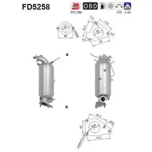 Filtre À Particules Fd5258 As Honda As Fd5258 pas cher