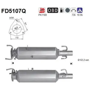 Filtre À Particules Fd5107q As Citroën; Fiat; Peugeot As Fd5107qVendu parpiecesauto.fr