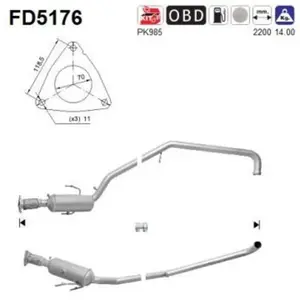 Filtre À Particules Fd5176 As Chrysler; Lancia As Fd5176 pas cher