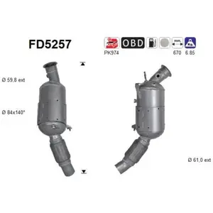 Filtre À Particules Fd5257 As Bmw As Fd5257 pas cher