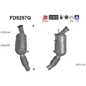 Filtre À Particules Fd5257q As Bmw As Fd5257q pas cher