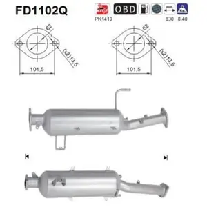 Filtre À Particules, Système D'Échappement Fd1102q As As Fd1102q pas cher