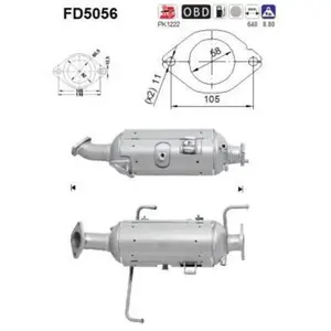 Filtre À Particules Fd5056 As Mazda As Fd5056 pas cher