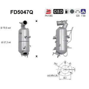 Filtre À Particules Fd5047q As Chevrolet As Fd5047q pas cher