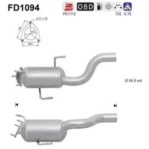 Filtre À Particules Fd1094 As Audi; Vw, Volkswagen As Fd1094 pas cher