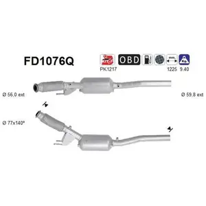 Filtre À Particules Fd1076q As Vw, Volkswagen As Fd1076q pas cher