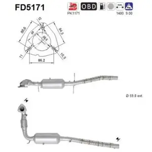 Filtre À Particules Fd5171 As Ford As Fd5171 pas cher