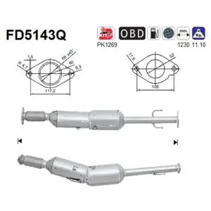 Filtre À Particules Fd5143q As Nissan As Fd5143q pas cher