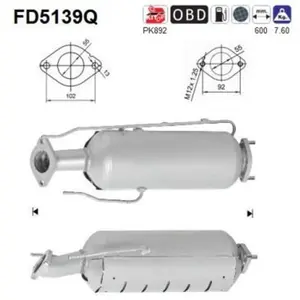 AS Filtre à particules / à suie, échappement FD5139Q pas cher