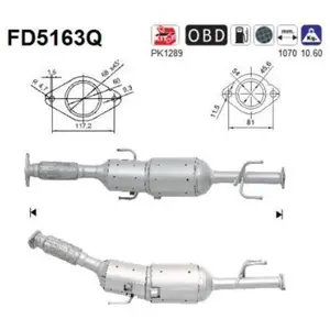 Comparateur de prix : AS Filtre à particules diesel, système d'échappement FD5163Q