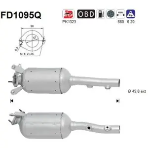 Filtre À Particules / À Suie, Échappement Fd1095q As As Fd1095q pas cher
