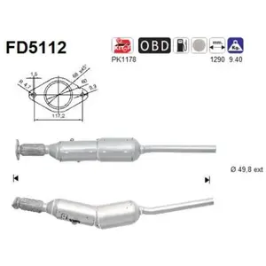 Filtre À Particules Fd5112 As Renault As Fd5112 pas cher