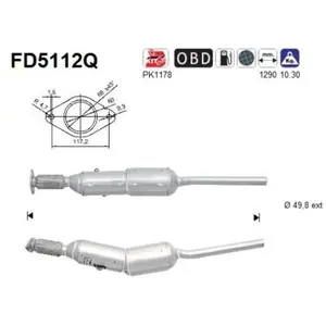 Filtre À Particules Fd5112q As Renault As Fd5112q pas cher
