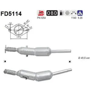 Filtre À Particules Fd5114 As Renault As Fd5114 pas cher