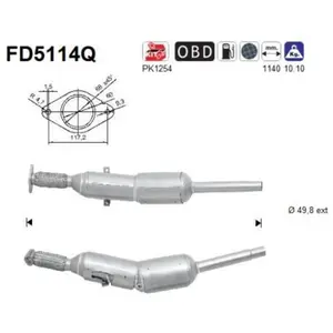 Filtre À Particules Fd5114q As Renault As Fd5114q pas cher