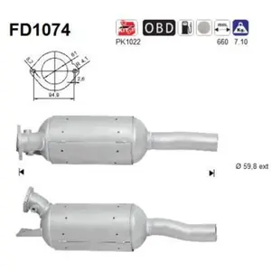 Filtre À Particules Fd1074 As Renault As Fd1074 pas cher