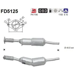 Filtre À Particules Fd5125 As Dacia; Renault As Fd5125 pas cher