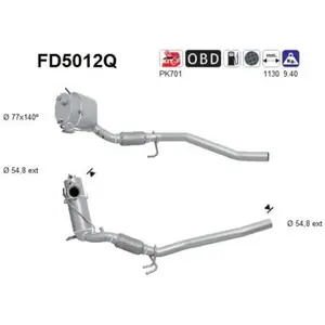 Filtre À Particules Fd5012q As Vw, Volkswagen As Fd5012q pas cher