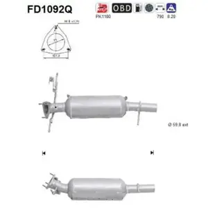 Filtre À Particules Fd1092q As Land Rover As Fd1092q pas cher