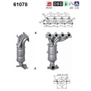 Catalyseur Hyundai; Kia As 61078 pas cher