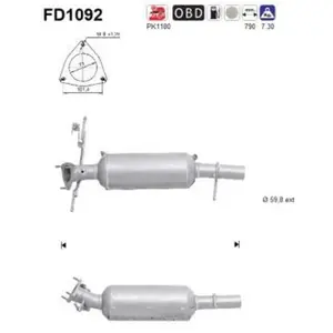 Filtre À Particules Fd1092 As Land Rover As Fd1092 pas cher
