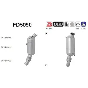 Comparateur de prix : AS Filtre à particules / à suie, échappement FD5090