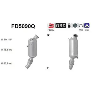 AS Filtre à particules / à suie, échappement FD5090Q pas cher