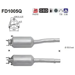 Filtre À Particules / À Suie, Échappement Fd1005q As Fiat As Fd1005qVendu parpiecesauto.fr
