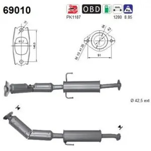 AS Catalyseur pour TOYOTA: Auris (Ref: 69010)
