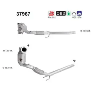 Catalyseur Audi; Seat; Skoda; Vw, Volkswagen As 37967 pas cher