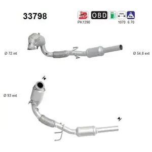 Catalyseur Audi; Seat; Skoda; Vw, Volkswagen As 33798