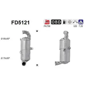AS Filtre à particules / à suie, échappement FD5121 pas cher