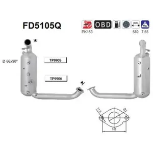 Comparateur de prix : Filtre À Particules / À Suie, Échappement Fd5105q As Ford As Fd5105q