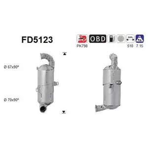 AS Filtre à particules / à suie, échappement FD5123 pas cher