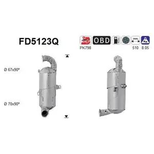 AS Filtre à particules / à suie, échappement FD5123Q pas cher
