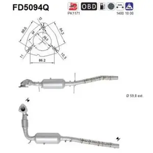 AS Filtre à particules / à suie, échappement FD5094Q pas cher
