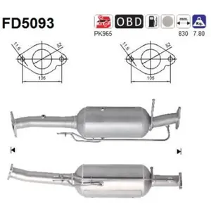 Filtre À Particules / À Suie, Échappement Fd5093 As Ford As Fd5093