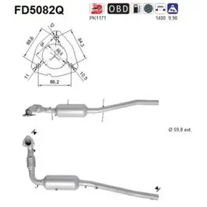 AS Filtre à particules / à suie, échappement FD5082Q pas cher