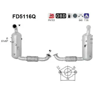 Filtre À Particules / À Suie, Échappement Fd5116q As Ford As Fd5116q pas cher