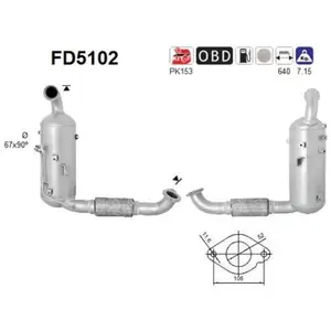 Comparateur de prix : Filtre À Particules / À Suie, Échappement Fd5102 As Ford As Fd5102