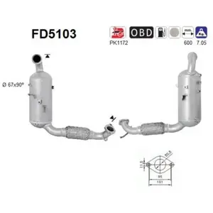 Comparateur de prix : Filtre À Particules / À Suie, Échappement Fd5103 As Ford As Fd5103