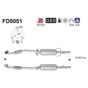 Filtre À Particules / À Suie, Échappement Fd5051 As As Fd5051 pas cher