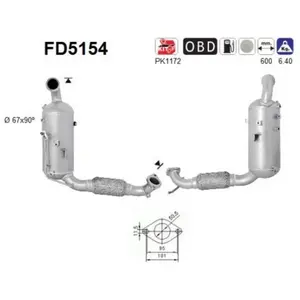 AS Filtre à particules / FAP pour FORD: Fiesta (Ref: FD5154) pas cher