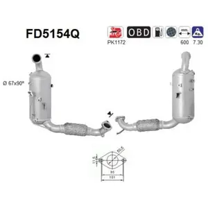 Filtre À Particules / À Suie, Échappement Fd5154q As Ford As Fd5154q
