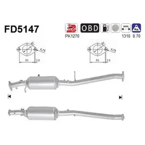 AS Filtre à particules / FAP pour FORD: Ranger (Ref: FD5147) pas cher